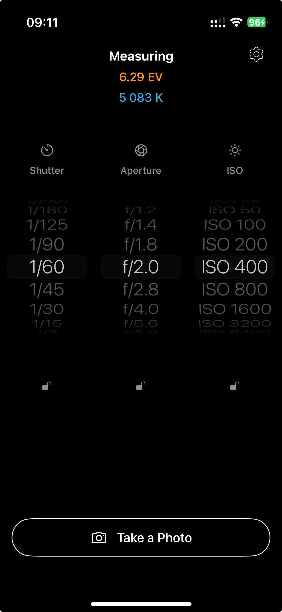 Light Meter PRO App Screenshot